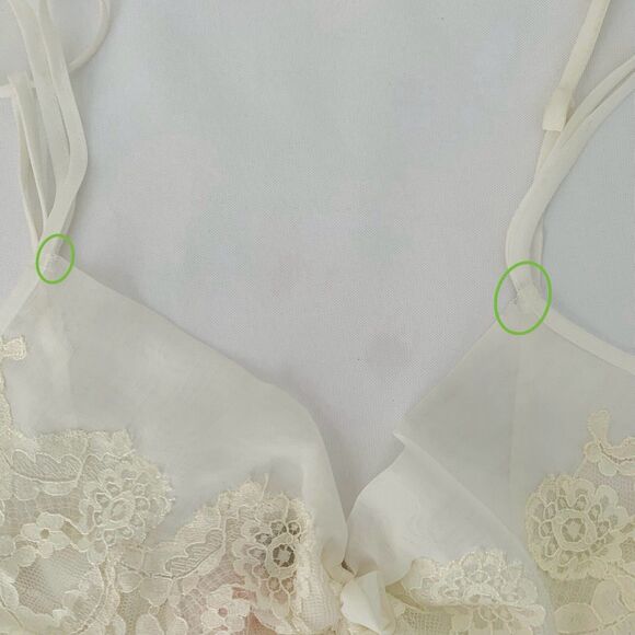 VTG Oscar de la Renta Pink Label Chemise Slip Gown & Robe M Sheer White Bridal - Picture 8 of 16